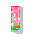 The front view of a sugar-free 12oz can of Strawberry Sunrise Alani Nu Energy, flavored with other natural flavors.